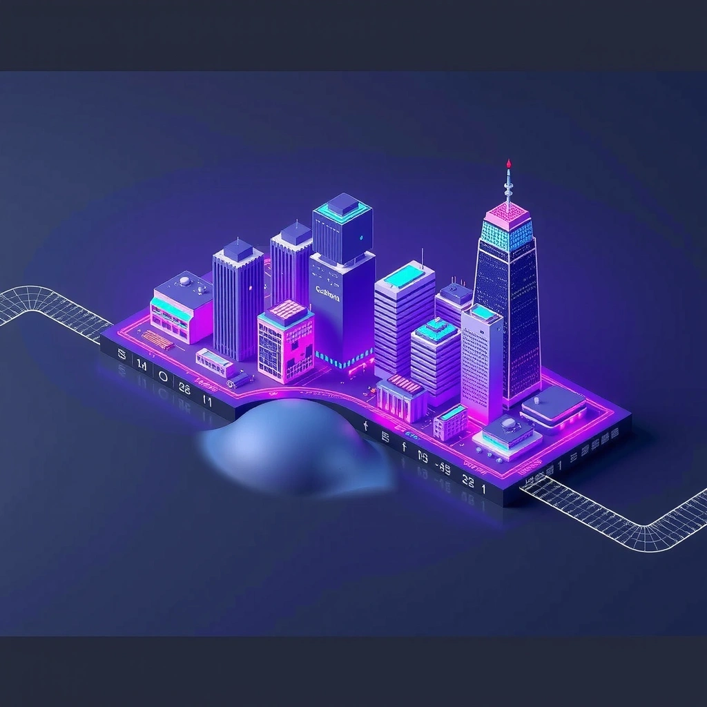 Abstract financial skyline visualization